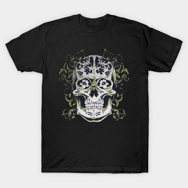 Vintage Zombie Outbreak Skull T-Shirt by XOZ